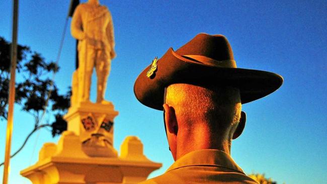 Lest we forget the sacrifices young soldiers made on the frontlines of war so that Australians could enjoy freedom. Picture: Geoff Potter