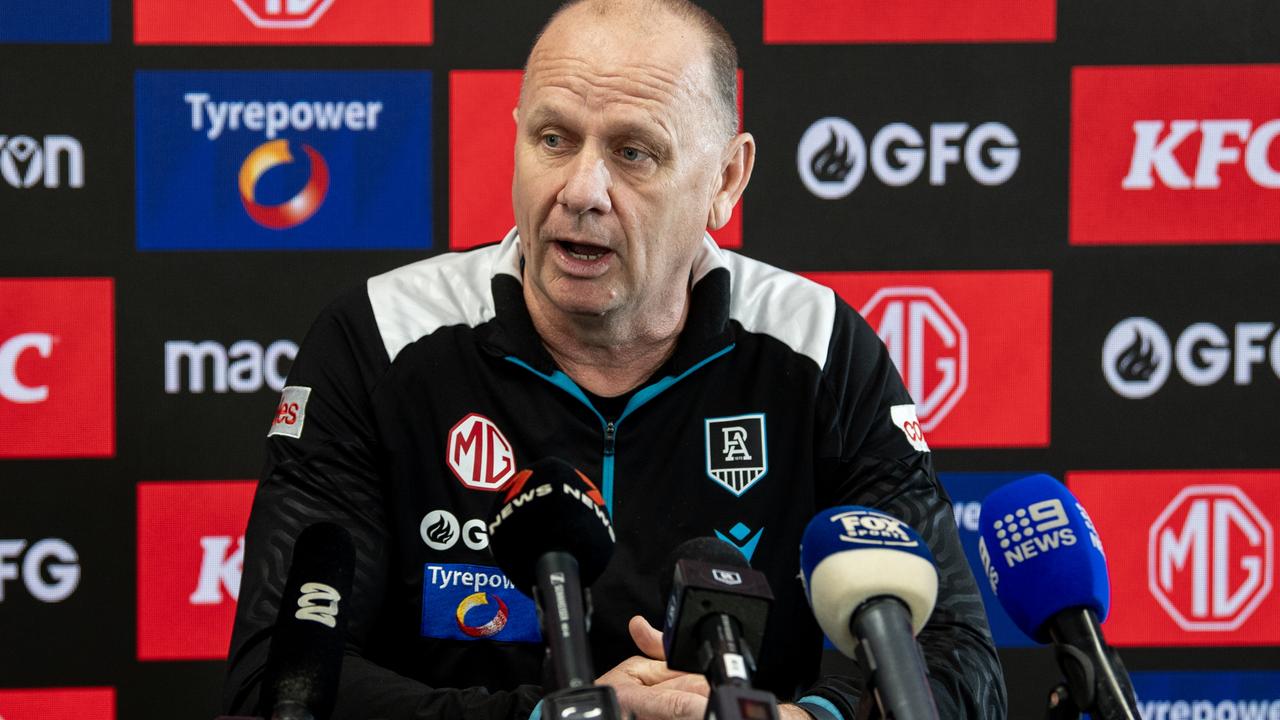 Port Adelaide coach Ken Hinkley says he will not let any of his interaction with Hawthorn players after last Friday’s semi-final ‘become an issue for us’. Picture: Mark Brake / Getty Images