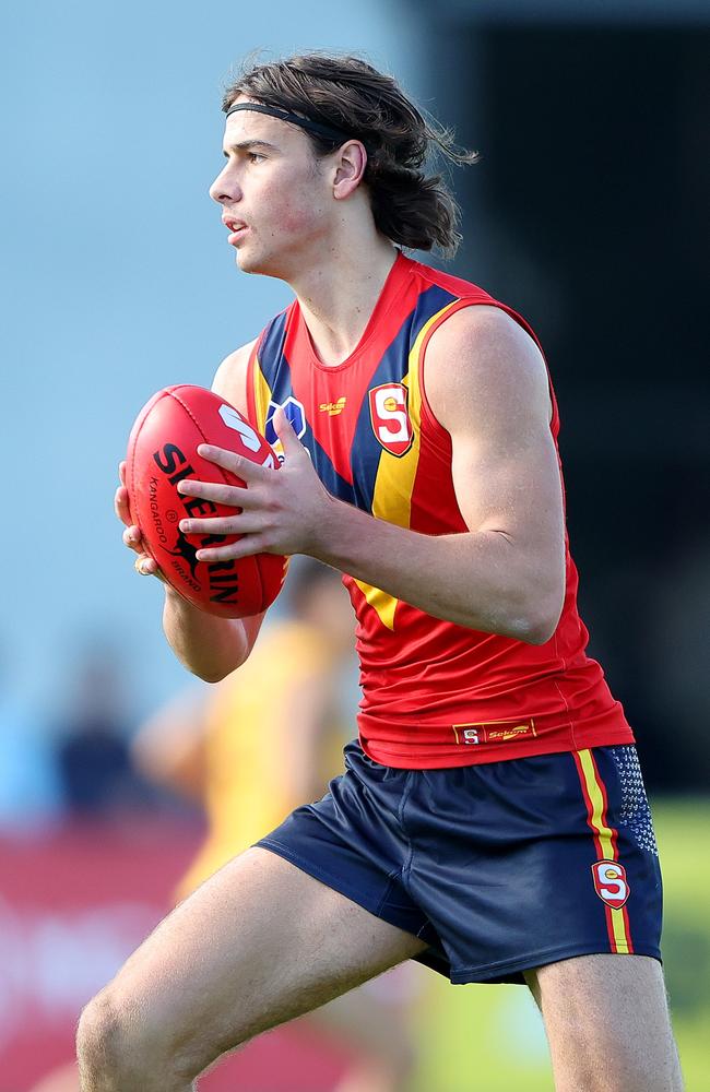 Ben Camporeale will likely command a first-round pick come season’s end. Picture: Sarah Reed/AFL Photos via Getty Images.