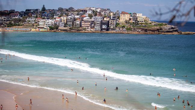Bondi Beach has become polluted with millions of polystyrene balls on Friday morning. Picture: NCA NewsWire / Christian Gilles
