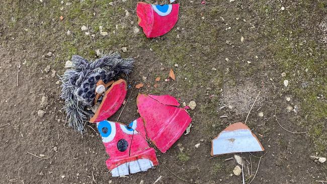 A Mount Gambier support worker has been left fuming after a group of youths snatched and smashed several of her garden decorations. Picture: Jessica Dempster