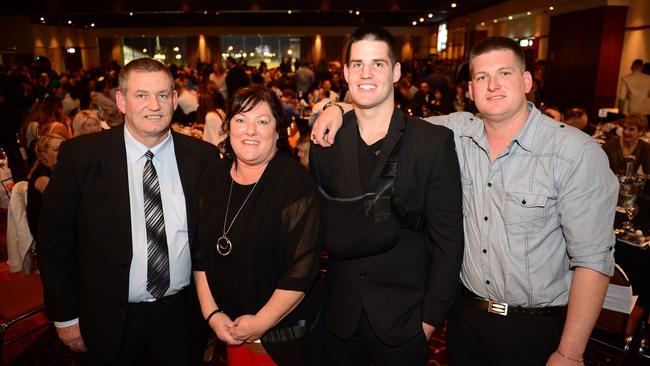 Paul, Cheryl, Simon and Dale Dwyer at Simon Dwyer tribute night on Friday. Picture: Photo Jeremy Piper