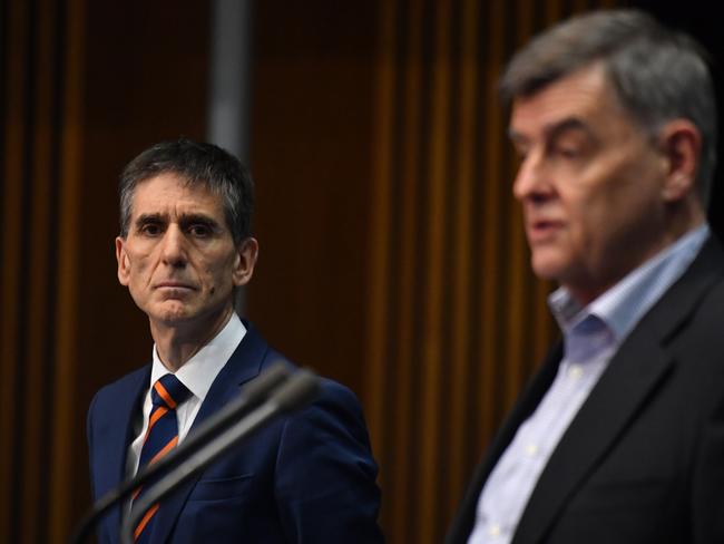 President of the Australian Medical Association, Dr Tony Bartone, with Chief Medical Officer Professor Brendan Murphy. Picture: AAP