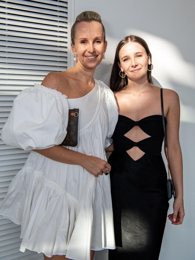Sophie Collins and Greta Driscoll at the Year 12 School formals of Darwin High School at Darwin Convention Centre, Darwin. Picture: Pema Tamang Pakhrin.