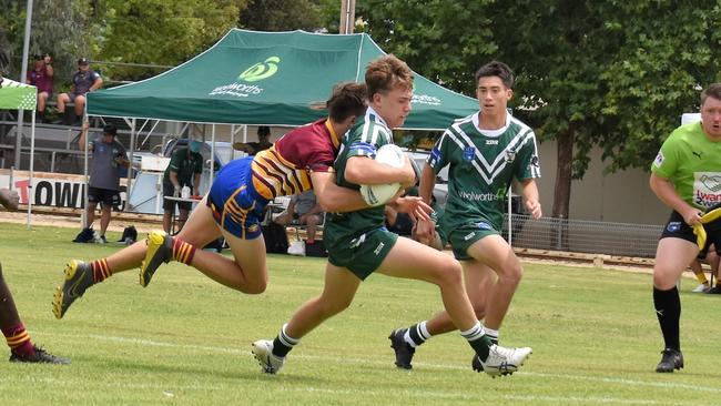 While he didn’t get a hat-trick, Western Rams winger Rex Bassingthwaighte crossed for a four-pointer against the Bulls. Photo: SM Photography