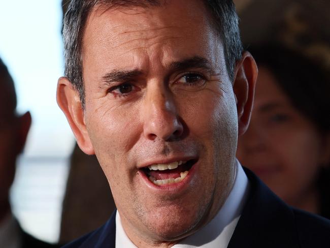BRISBANE, AUSTRALIA - MAY 28, 2025:  Finance Minister Jim Chalmers during a press conference in Brisbane. Picture: Tertius Pickard