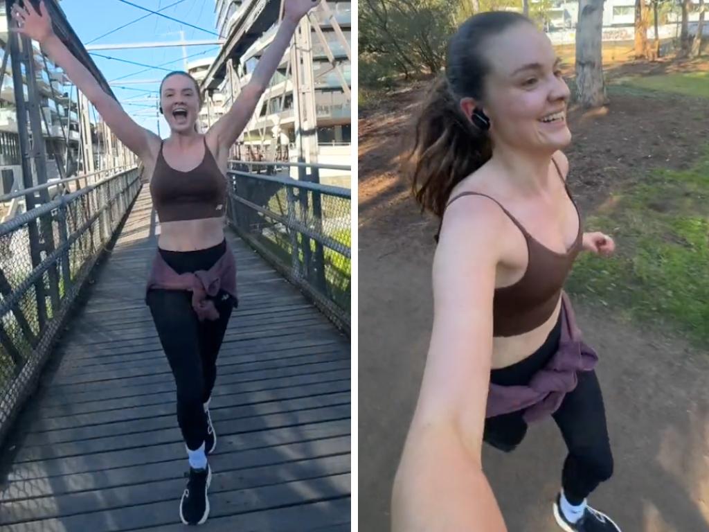 Laura oftens posts her runs to social media. Picture: TikTok/@laura.henshaw.