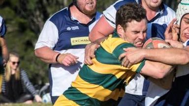 Steve Stanton playing for the Forster Tuncurry Rugby Union Club, The Dolphins. Picture: Facebook