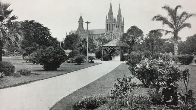 Photo of Pennington Gardens West (with Cathedral behind), taken from City of Adelaide's Parks, Gardens and Children's Playgrounds booklet, 1928.