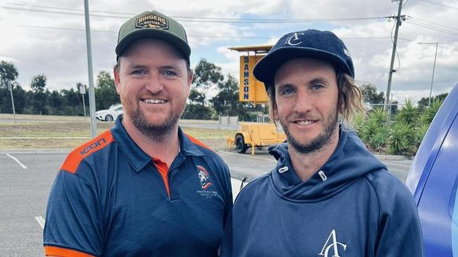 James Beasley (right) will play with Armstrong Creek this summer. Picture: Armstrong Creek CC.