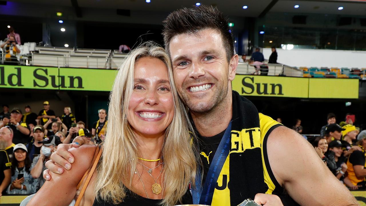 Trent Cotchin of the Tigers and wife Brooke