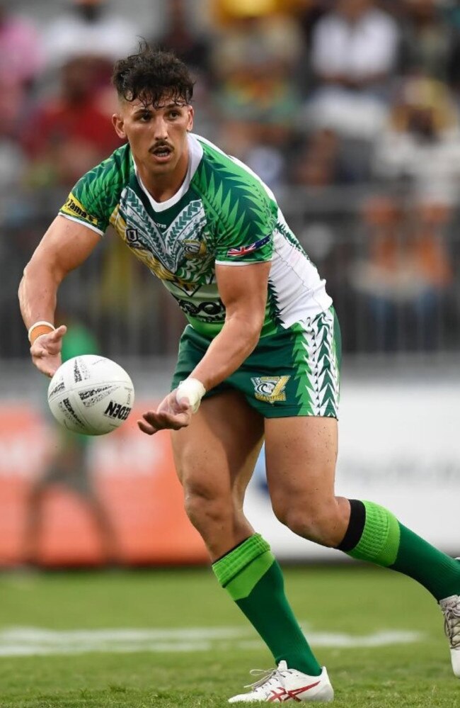 Takai Mokohar in action for the Cook Islands. Picture: Instagram.