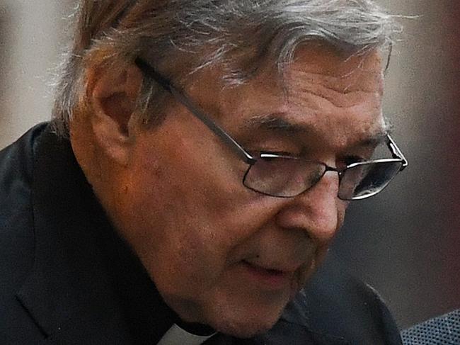 Cardinal George Pell leaves the Supreme Court of Victoria in Melbourne, Thursday, June 6, 2019. Pell is appealing his conviction for sexually abusing two boys in the 1990s. (AAP Image/Erik Anderson) NO ARCHIVING