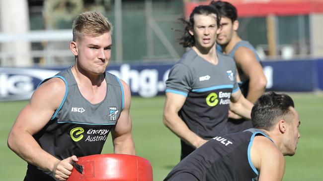 Port Adelaide players training in China.