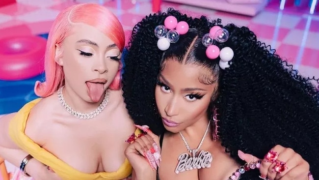 Ice Spice and Nicki Minaj are racing up the charts with their naughty Barbie World. Picture: Instagram