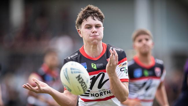 HAROLD MATTS - 2.30pmPicture: Julian Andrews. NSWRL Junior Reps 2025 Round 3. Harold Matthews Cup - North Sydney Bears vs Melbourne Storm at Hills Grammar, 15 February 2025Bears player: Hayden MoynihanStorm player: