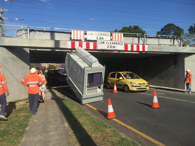 A previous accident at the Allwood St underpass in November 2015