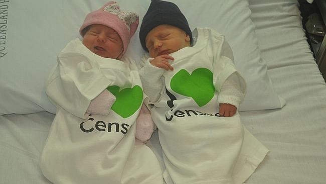 Kelani Adine Kanters and her twin brother Cohen Kallu Kanters arrived just in time to be included in the Census. Picture: Bev Story