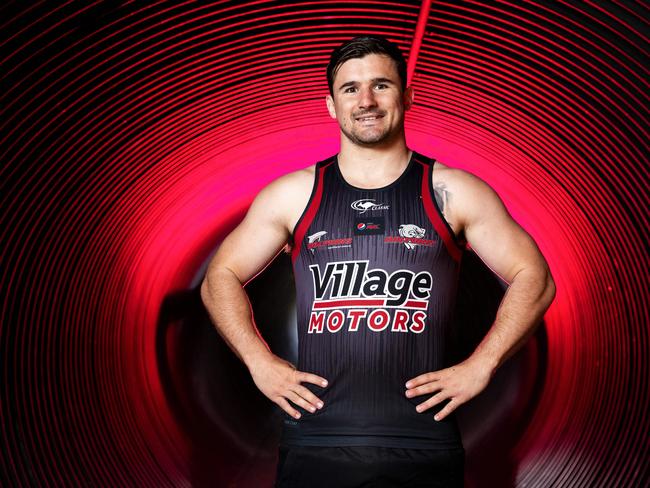 Cameron Cullen poses for a photograph at Redcliffe Dolphins Rugby League Football Club, Saturday, October 12, 2019 (AAP Image/Richard Walker)