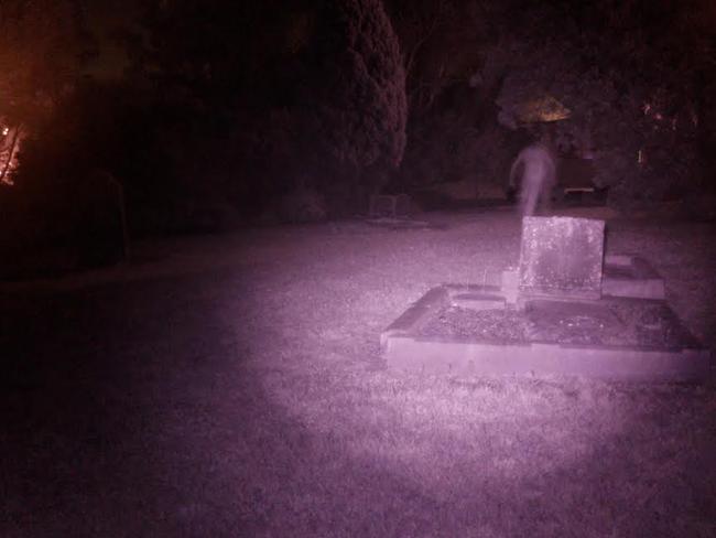 The image that Sydney South West Paranormal Investigators believe is at ghost taken at St Bartholomew's Cemetery on October 31, 2015. Picture: Sydney South West Paranormal Investigators