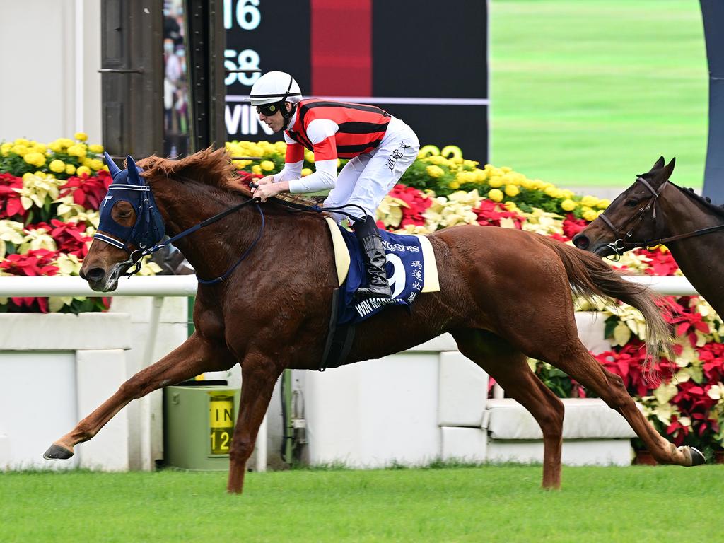 Damian Lane takes out last year's Hong Kong Vase with Win Marilyn. Picture: Grant Peters - Trackside Photography