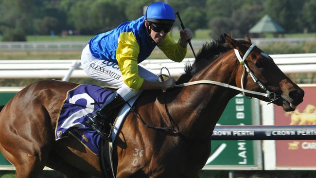 ascot races 7.2.2015 race 7 No. 2 Black Heart Bart ridden by Glenn Smith wins the Cyril Flower Stakes. .