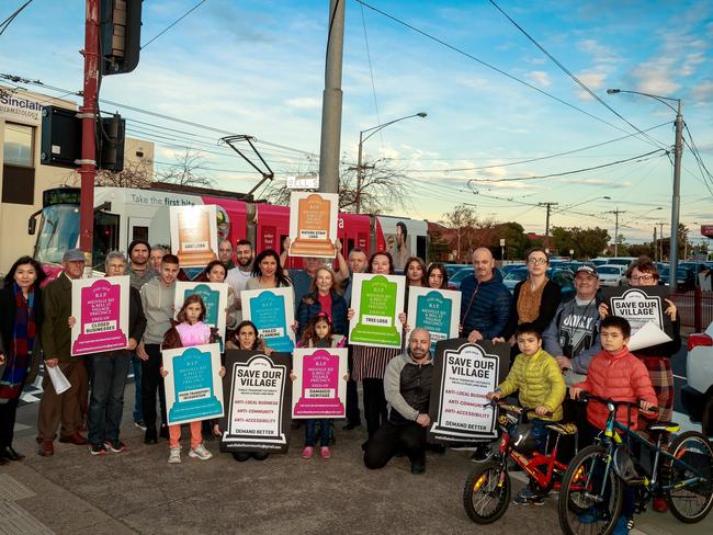 Protesters against the current terminus plans. Picture: Mark Dadswell