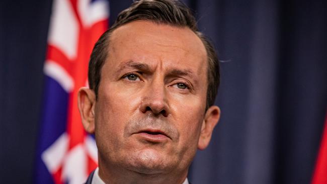 PERTH, AUSTRALIA  - NewsWire Photos FEBRUARY 1, 2021: Premier of Western Australia, Mark McGowan speaks to the media as Perth starts its first day of a 5 day lockdown after a man tested positive to Covid 19. NCA NewsWire / Tony McDonough