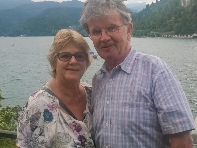 Christine and John Rose at Lake Bled in Slovenia. Picture: Supplied