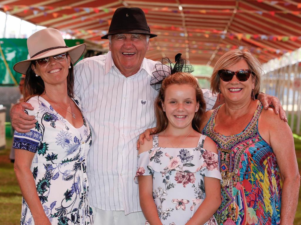 L to R Aly Connochiw, Clive Eaton, Rikki Connochiw and Roxy Gable at Bridge Toyota Ladies Day . Picture GLENN CAMPBELL