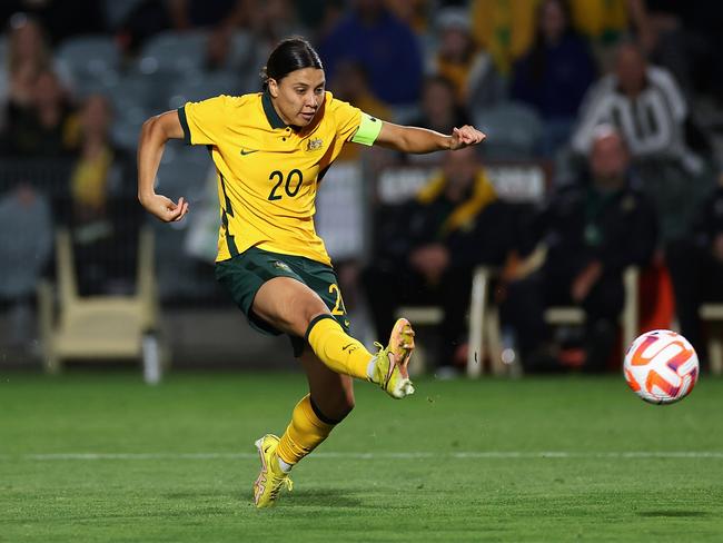 Sam Kerr and the Matildas will take part in next month’s Cup of Nations tournament. Picture: Cameron Spencer/Getty Images