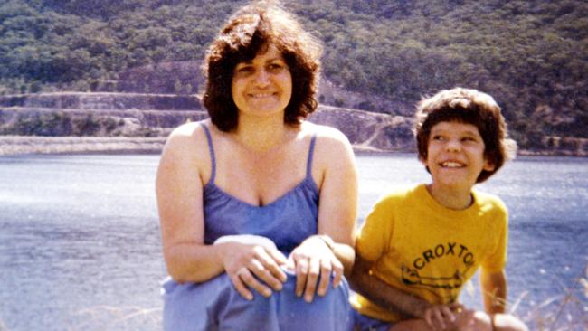 Thornbury bookshop murder victim Maria James and son Adam at the Grampians in January 1980. Picture: File