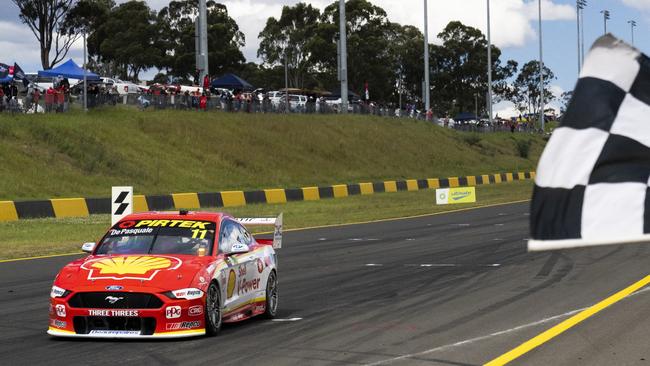 Anton de Pasquale drives his Ford Mustang to victory in Race 2 of the Sydney SuperSprint. Picture: Getty Images