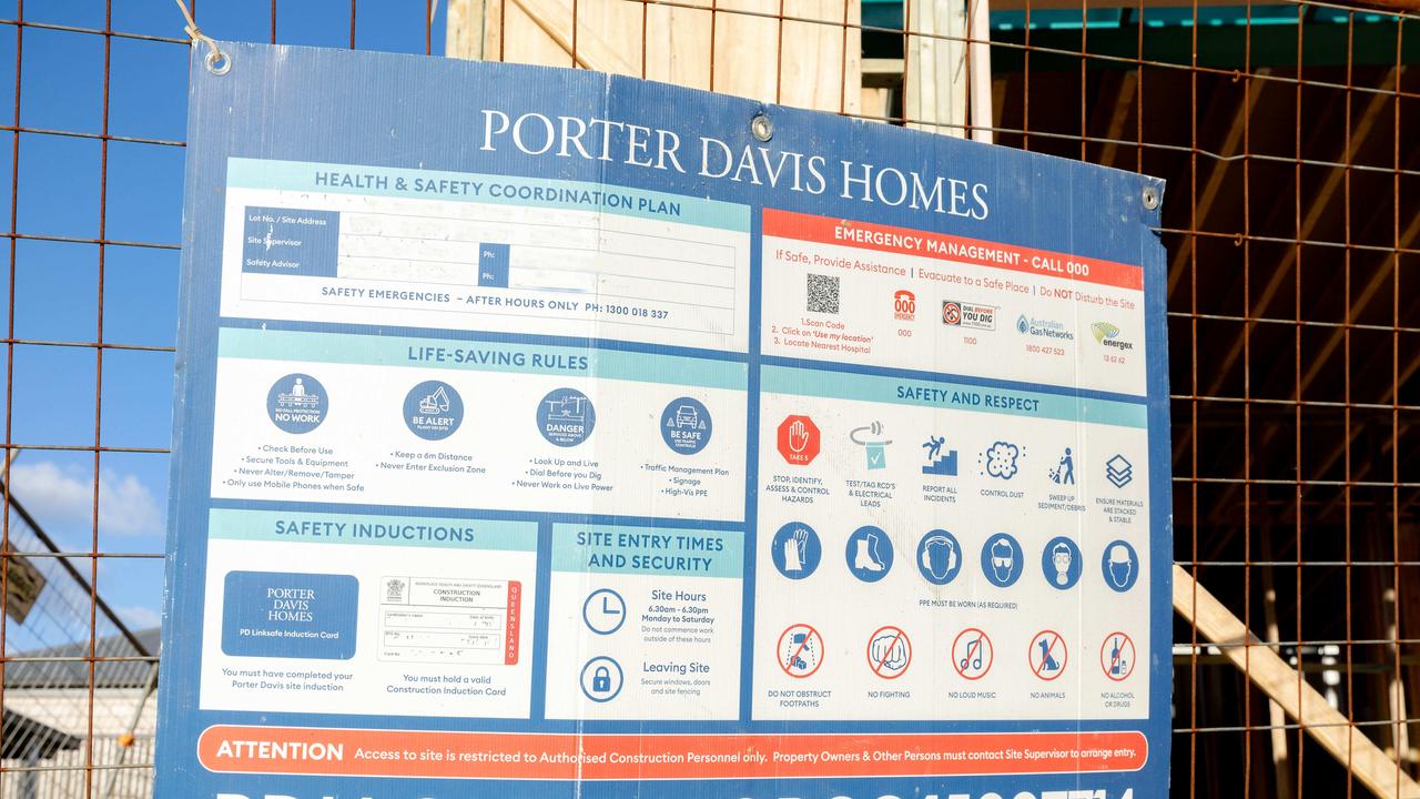 Porter Davis Homes collapsed into liquidation in March. Picture: Richard Walker