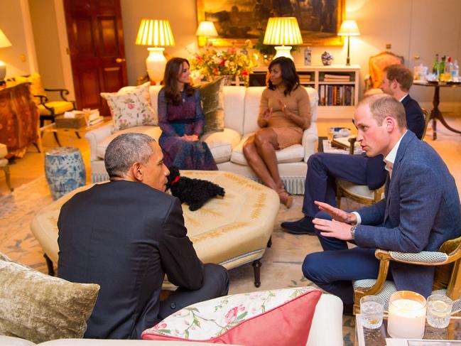 A rare glimpse inside Apartment 1A at Kensington Palace was seen when the Obamas visited London in 2016. Picture: Getty