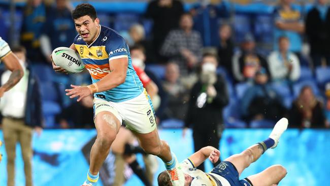 The Gold Coast Titans’ $1.2 million man David Fifita has been unstoppable at times this season. Picture: Getty