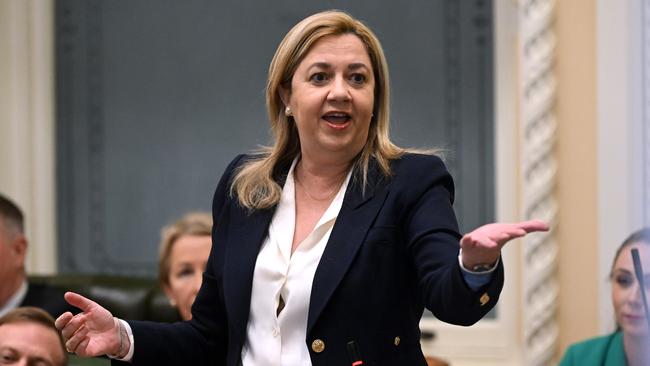 Queensland Premier Annastacia Palaszczuk speaks during Question Time at Parliament House in Brisbane this week. Picture: Dan Peled / NCA NewsWire