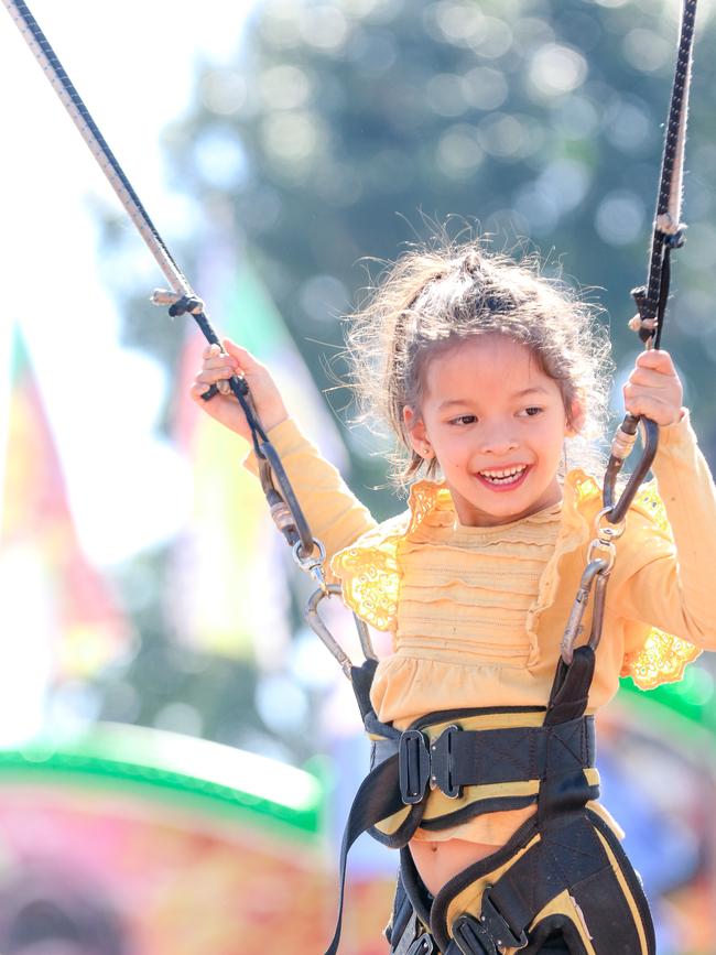 Havana Andrew, 5, enjoying the third and final day of the Royal Darwin Show. Picture: Glenn Campbell