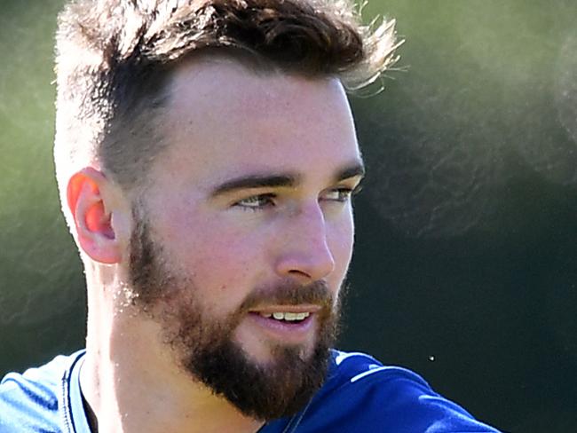 Parramatta Eels player Clint Gutherson takes part in a team training session at the Old Saleyards Reserve, in Sydney, Monday, April 1, 2019. (AAP Image/Joel Carrett) NO ARCHIVING