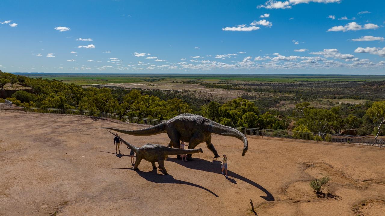 The Australian Age of Dinosaurs Museum has the world's largest collection of Australian dinosaur fossils. There is a fossil preparation laboratory, a Dinosaur Canyon walk with life-size bronze dinosaurs and visitors can work on real 95 million-year-old dinosaur bone fossils found in the Winton area. Picture: supplied