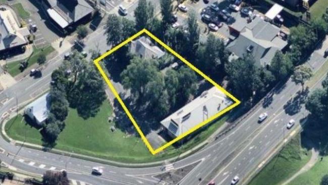 An aerial view of the property at 316-318 Queen Street, Campbelltown which has now sold for $3.3 million.