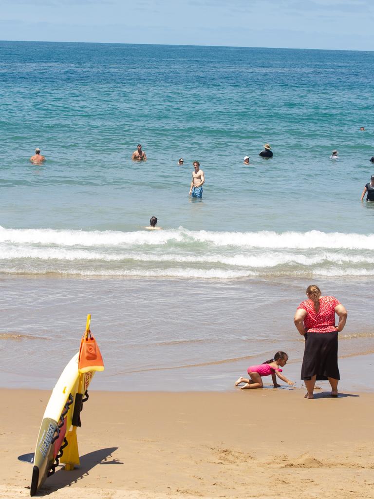 The beach was a popular spot even in the heat of the day.