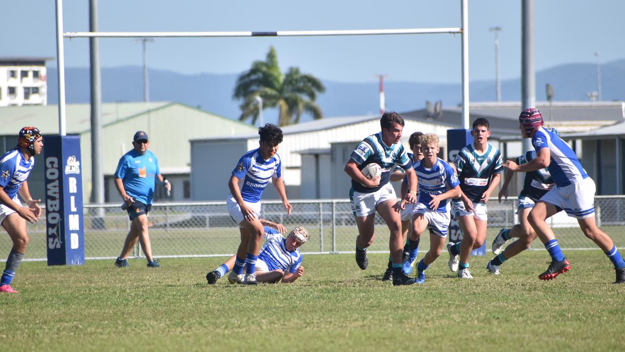 Kody Perry for Mercy College against Ignatius Park in the Cowboys Challenge, 20 July 2021. Picture: Matthew Forrest