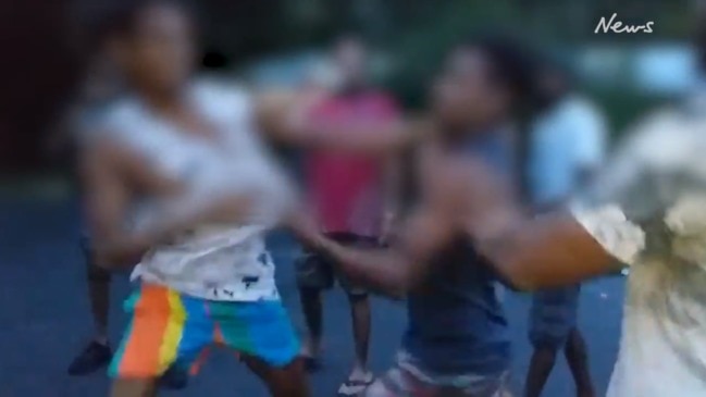 Yarrabah street brawl shocking footage