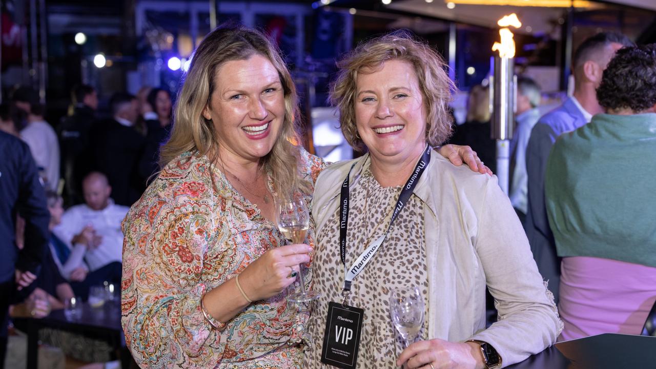 Amy Hogan and Rebecca Hogan for The Pulse at Maritimo Luxury Yachts global launch of the S75 and M75 at the Sanctuary Cove International Boat Show 2023. Picture: Celeste Humphrey