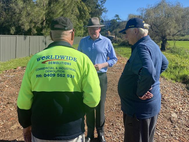 Kiama MP Gareth Ward inspects flood-impacted properties across his community on Tuesday. Picture: Twitter