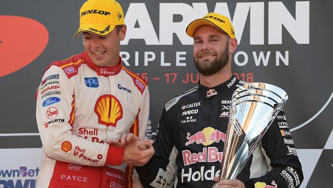 Scott McLaughlin and Shane van Gisbergen are 1-2 in the Supercars Championship standings.