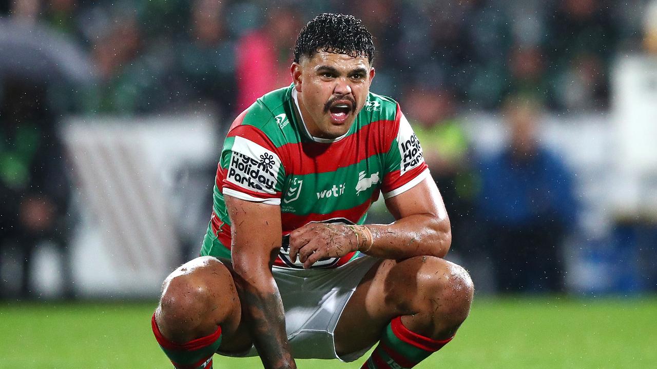 NRL 2024 RD10 St. George Illawarra Dragons v South Sydney Rabbitohs - Latrell Mitchell, Dejection. Picture: NRL Photos