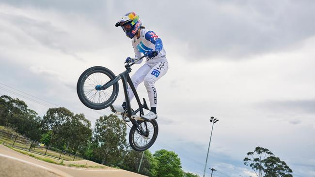 Saya Sakakibara performs at Macarthur BMX Track in Camden. Picture: Supplied