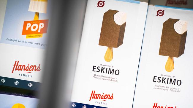 A box of Eskimo ice-creams at Hansens Floedeis dairy in Jaegerspris, Denmark. Picture: AFP